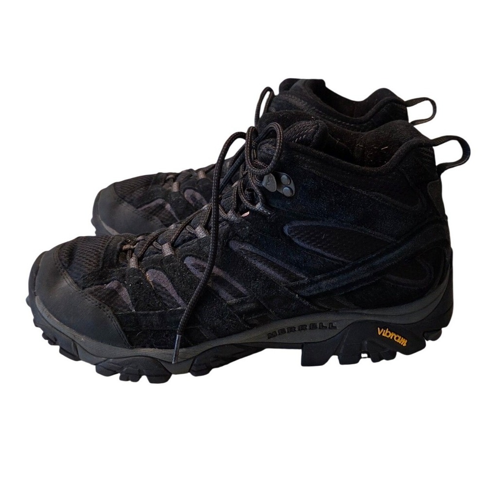 Merrell Moab 2 Mid Hiking Boots Vibram Suede Mesh Black Gorpcore Mens 13 J06049